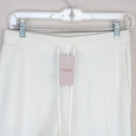 NWT NEW NAP LOUNGEWEAR $399 Straight Cashmere Pants IVORY MEDIUM - Picture 8 of 11